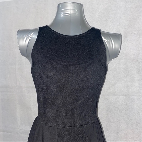 Lush Asymmetrical Black Dress - Picture 4 of 10